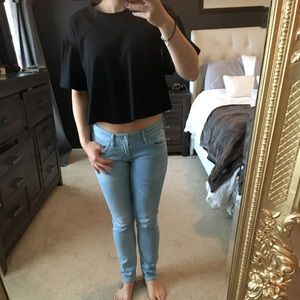 Black flutter sleeve top